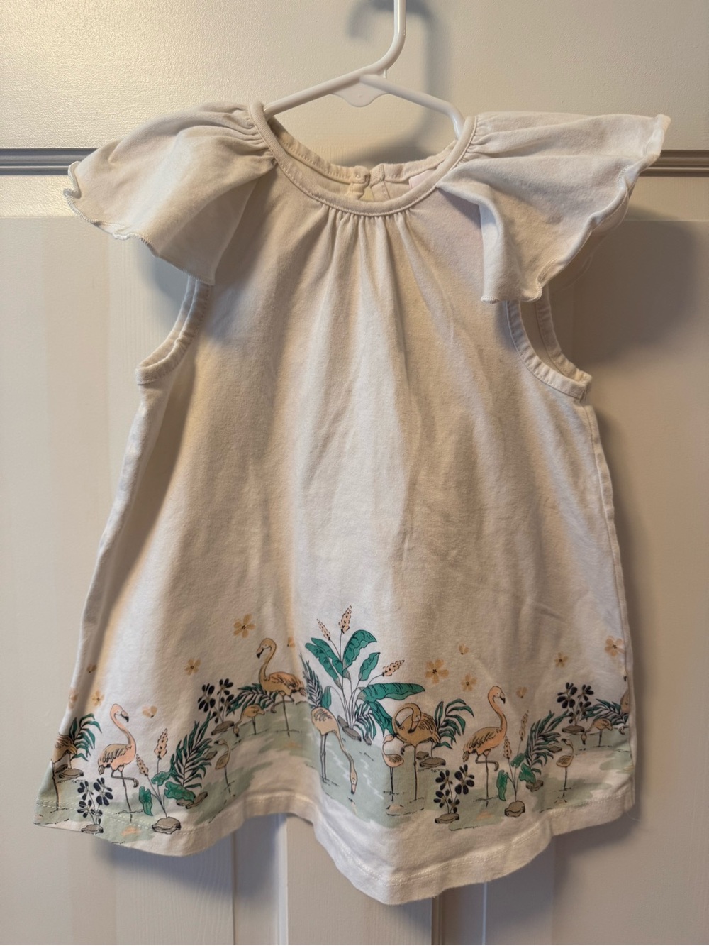 Tommy Bahama White Top with Flamingos